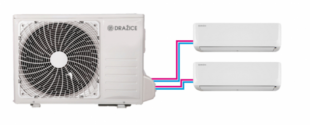 Venkovní jednotka s dvěma vnitřními (klimatizace AIR typu multisplit)