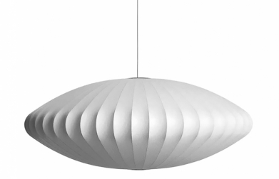 Závěsné svítidlo Nelson Bubble Lamp Saucer (Hay), design George Nelson, ruční výroba, plast a ocelová konstrukce, O 44,5 až 127 cm, cena od 13 416 Kč, WWW.STOCKIST.CZ