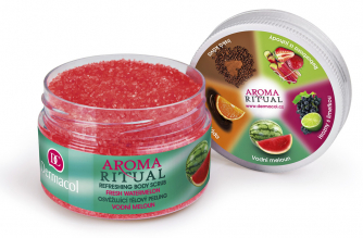 Aroma Ritual body scrub (Dermacol), fresh watermelon, cena 149 Kč, WWW.DERMACOL.CZ