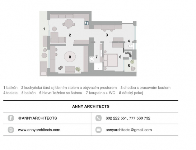 info architektů, plánek