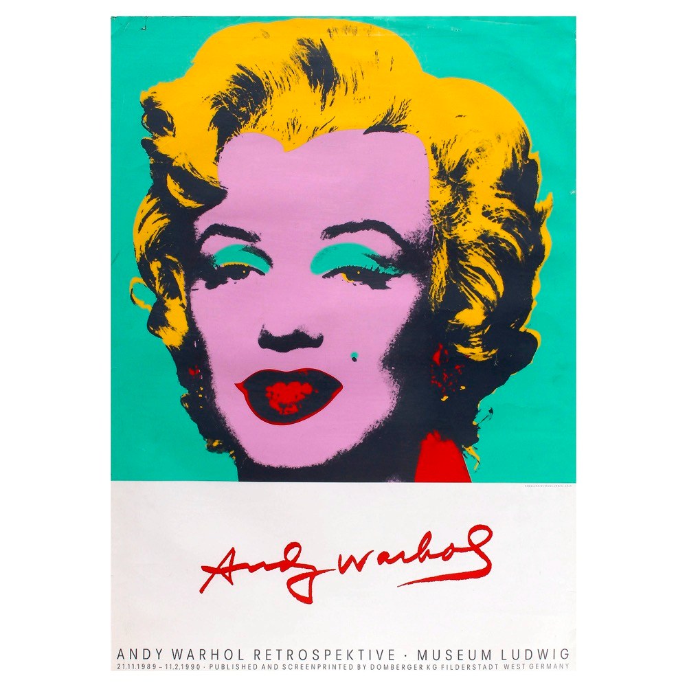 Plakát s reprodukcí Portrét Marylin, pololesklý plakátový papír, rozměr 62 × 60 cm