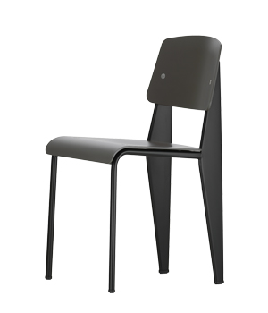 Židle z kolekce SP Standard, design Jean Prouvé, práškově lakovaná ocel, plast, cena 15 238 Kč