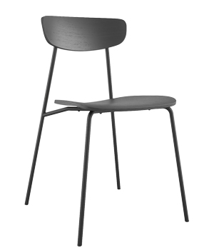Židle Trivi, design Martin Foret, inovativní 3D protvarování, černě lakovaný dub, cena 7 200 Kč