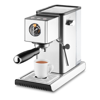 Pákový kávovar ES 300 pro espreso a kapučíno, parní tryska pro napěnění mléka, tlak 20 barů, objem nádoby na vodu 1,2 l, nerez, nahřívání šálků, cena 2 699 Kč