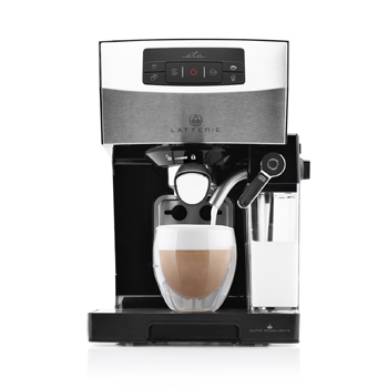 Poloautomatické pákové espresso Latterie 4180 90000, nerez, zásobník na mléko, tlak 15 barů, objem nádoby na, vodu 1,4 l, i pro oba dva šálky, cena 3 999 Kč