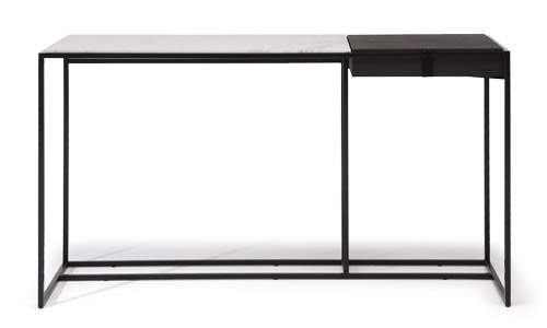 Stůl Fill Rouge, design Mauro Lipparini, bílý mramor, dřevo, kov, cena 80 140 Kč