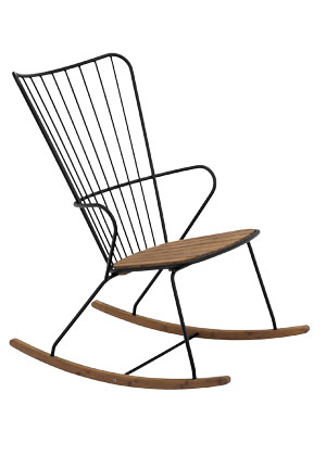 Houpací křeslo Paon Rocking Chair, design Henrik Pedersen, práškově lakovaná ocel, bambus, cena 11 350 Kč